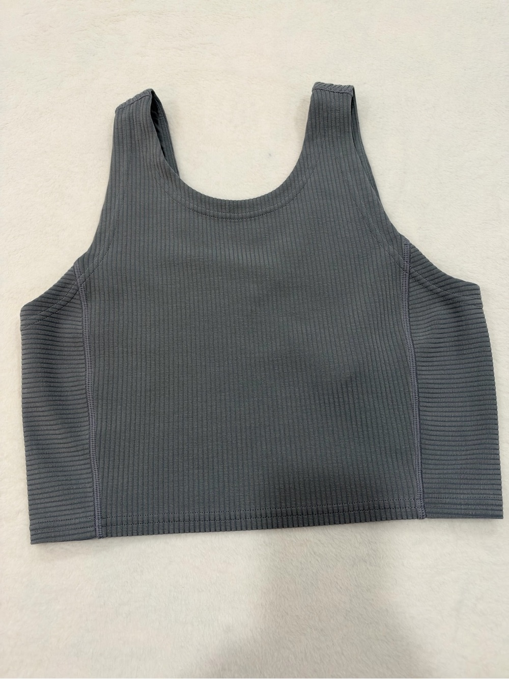 Lululemon Ribbed Softstreme Cropped Tank Top Charcoal Gray Size 6